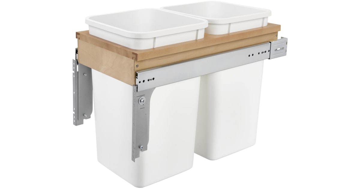 Built-in trash can for kitchen base BLOCK 2.0, 4 bins, total