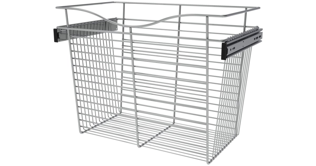 14 Inch Deep Closet or Kitchen Cabinet Heavy-Gauge Wire Baskets w/  Full-Extension Slides by Rev-A-Shelf