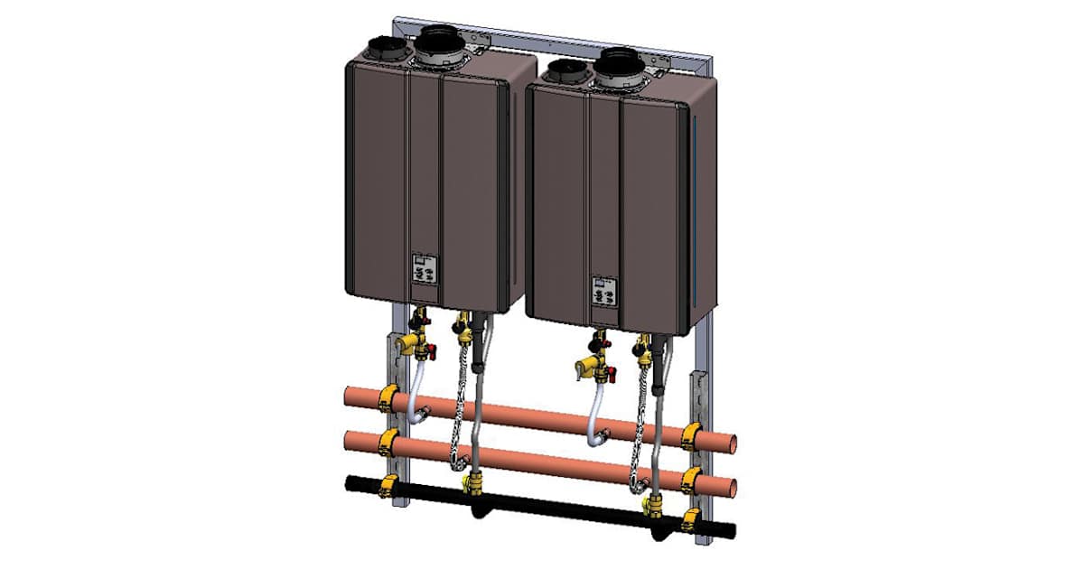 Rinnai Ruc Tankless Rack Rinnai TRW02IN 2 Unit Wall Mounted Tankless Water Heater Rack System ...