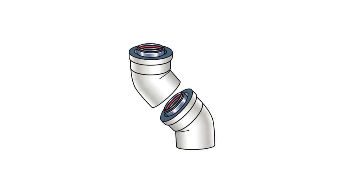 Rinnai 224050 45 Degree Plastic Vent Pipe Elbow - Set of 2 | Build.com