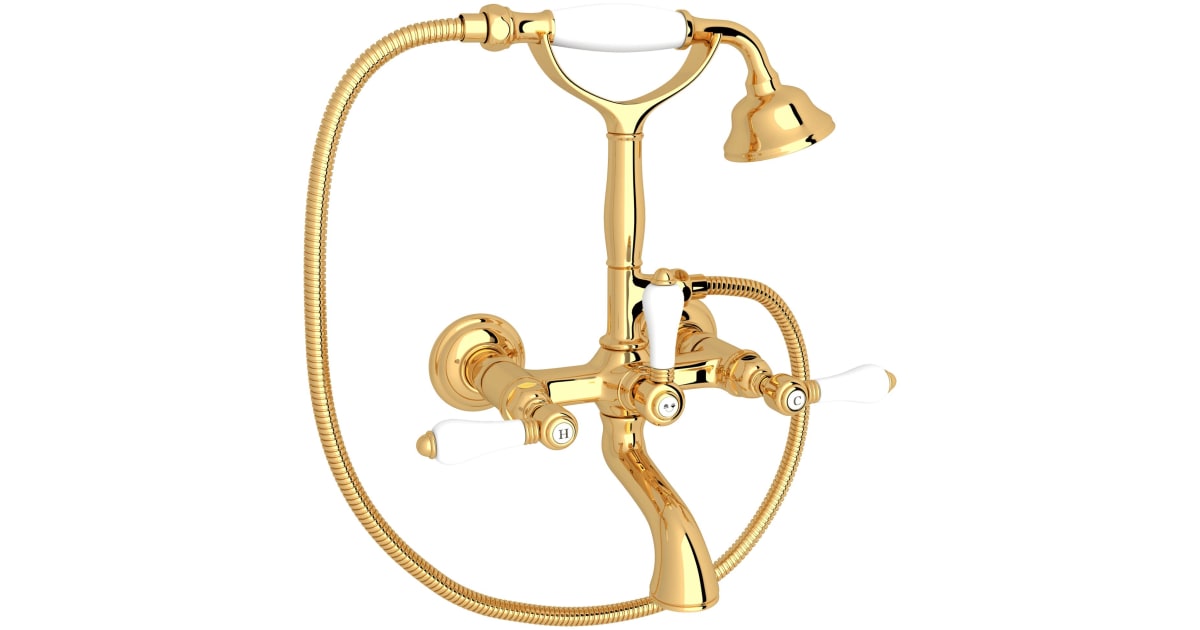 Rohl A1401LPIB Acqui Wall Mounted Tub Filler with Built-In Diverter ...