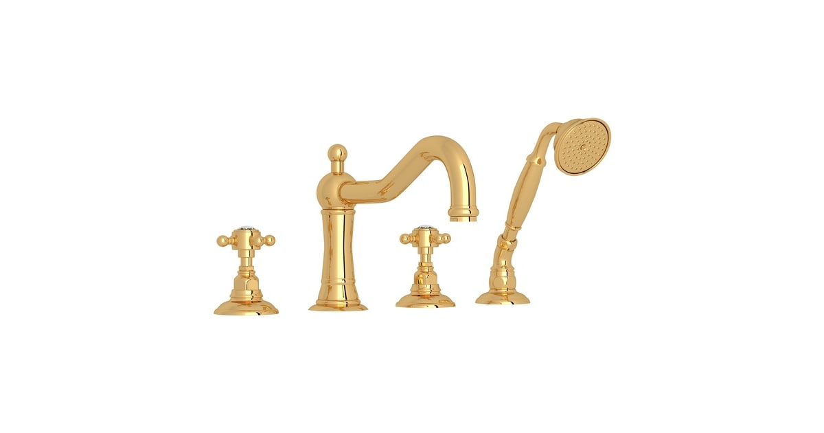 Rohl A1404XCIB Acqui Deck Mounted Roman Tub Filler with Built-In ...
