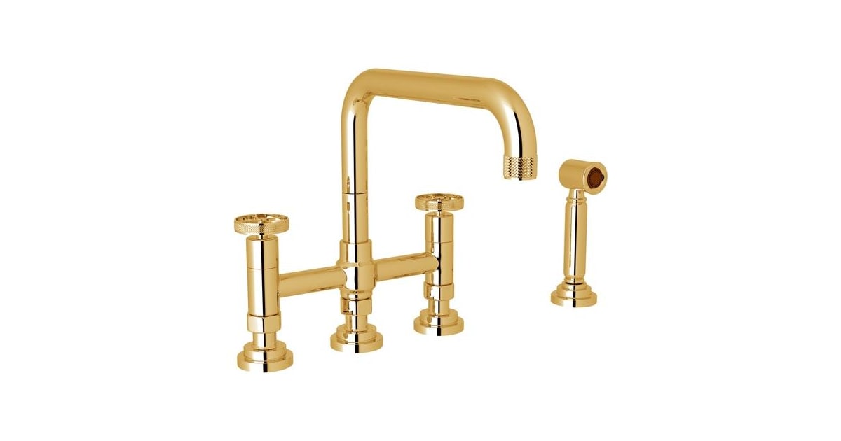 Rohl A3358IWWSIB-2 Campo 1.5 GPM Widespread Bridge Kitchen Faucet ...