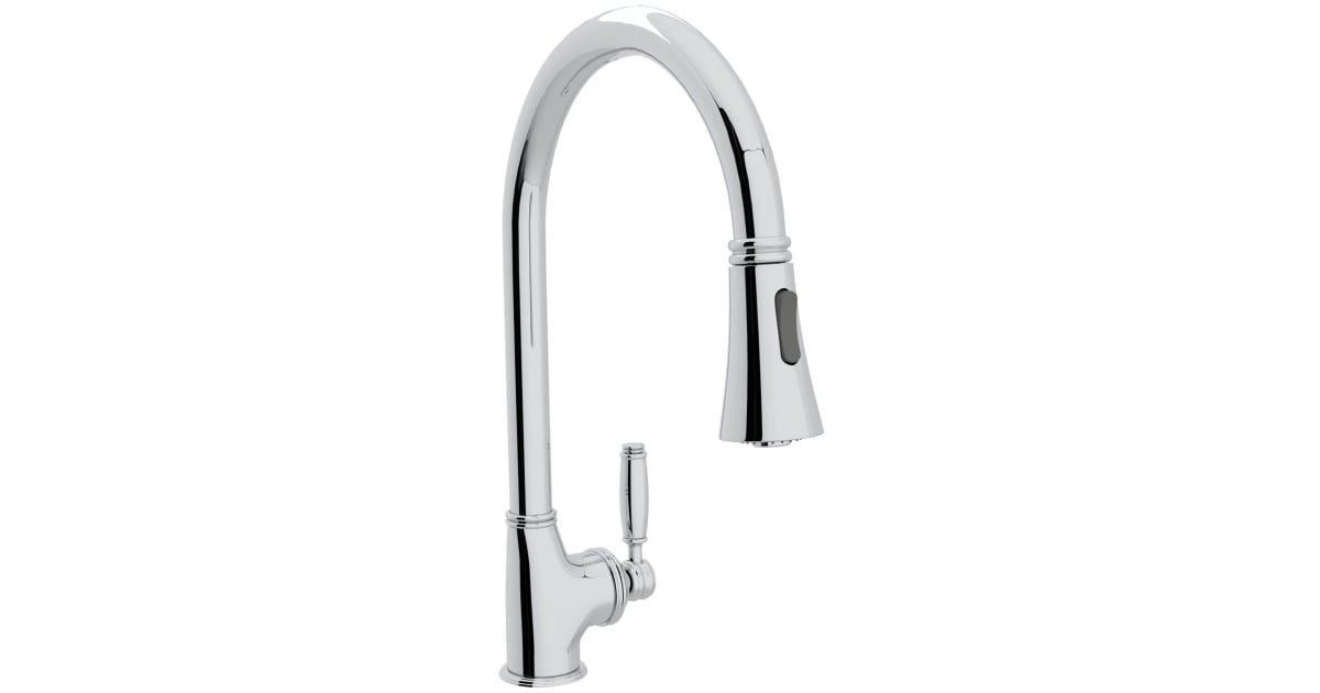 Rohl MB7928LMAPC-2 Gotham 1.8 GPM Single Hole Pull Down Kitchen Faucet ...