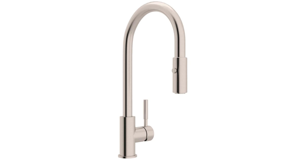 Rohl R7520SB Lux 1.8 GPM Single Hole Pull Down Kitchen Sink Faucet ...