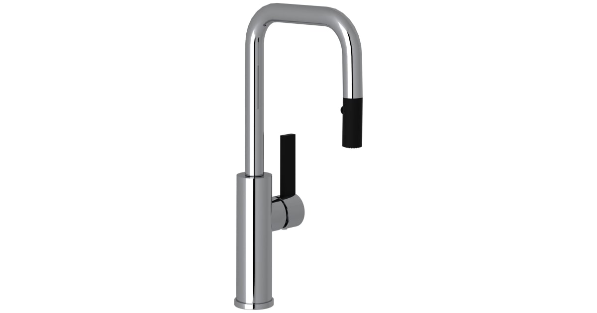 Rohl Tuario Küchenarmatur – Mattschwarz, Einlochmontage, Messingkörper, Modernes Design