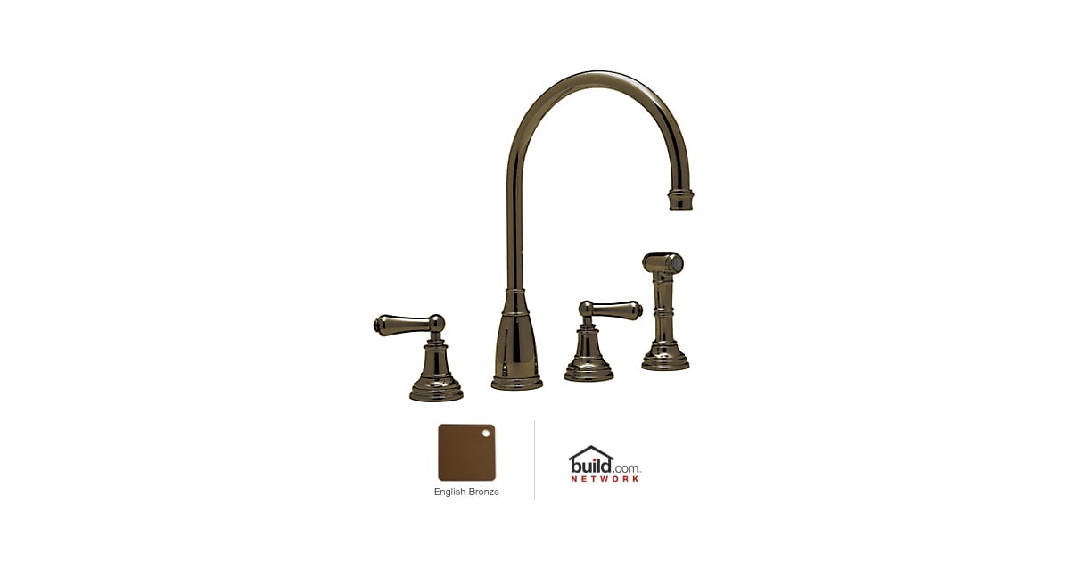 Rohl U.4736L-EB Perrin and Rowe Widespread Kitchen Faucet with Side ...