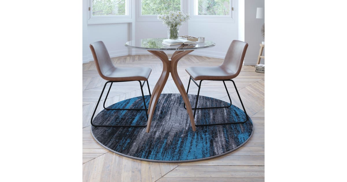 Tim Ferguson Rite Rug Roseto FFRG31510BL Frank 5' x 5' Jute and Polypropylene Abstract Indoor ...