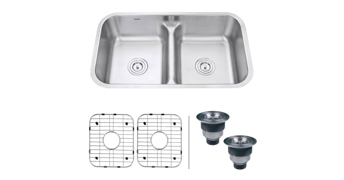 ruvati rvm4350 undermount 32 kitchen sink double bowl