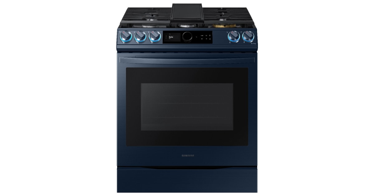 Samsung nx60a8711qn bespoke 30 inch wide 6 cu ft slide in gas range