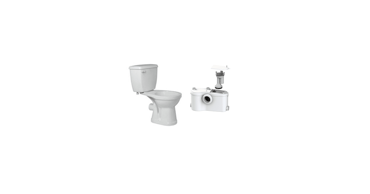Saniflo 005-003-013 1.28 GPF Two-Piece Round ADA Height Toilet with ...