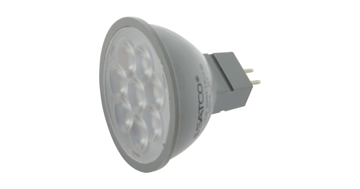 Satco Lighting S11343 Single 6 Watt Dimmable MR16 GU5.3 LED Bulb - 550 ...