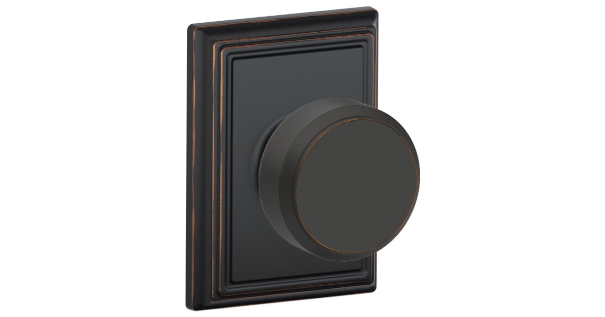 Schlage Bowery Knob Bed and Bath Lock F40 Serie in Matte Black