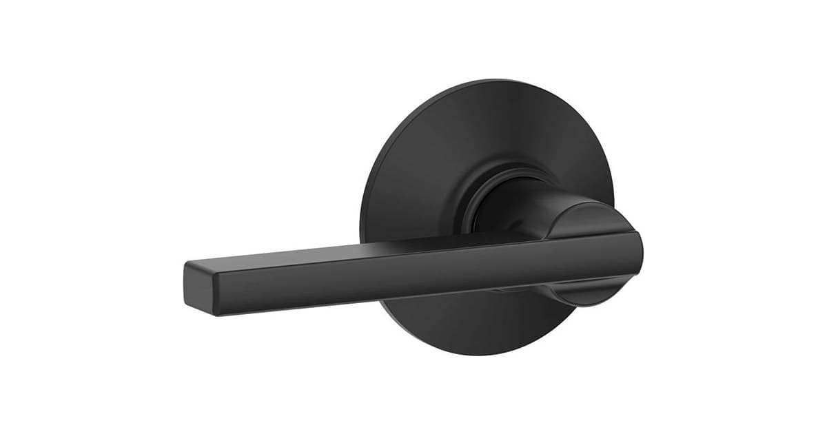 SCHLAGE F10LAT622 Latitude Door Lever Hall & Closet Passage Handle, Matte Black