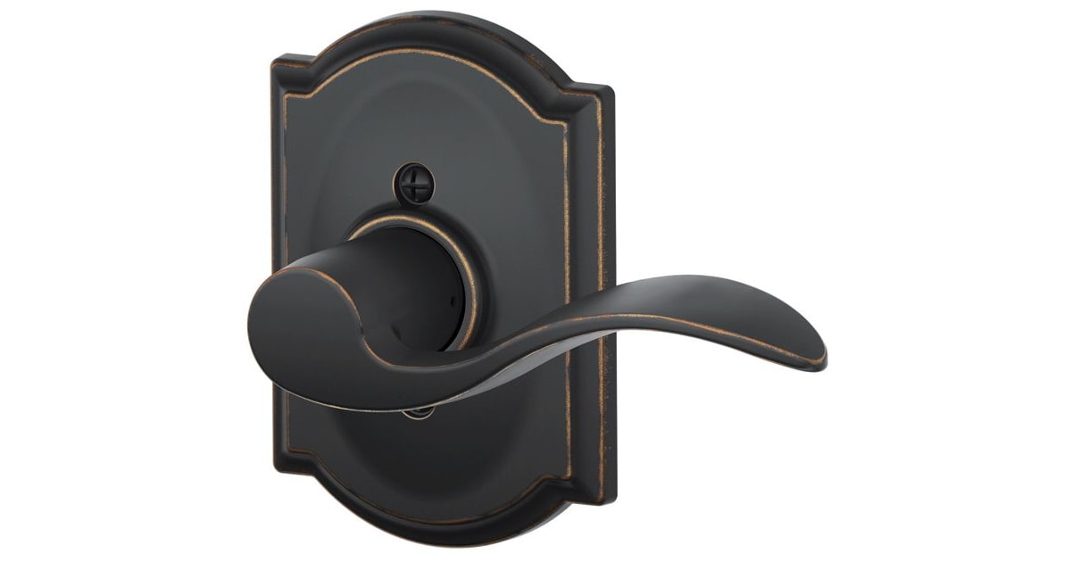 Schlage Accent Lever with Camelot Rose Interior Trim Pack for F