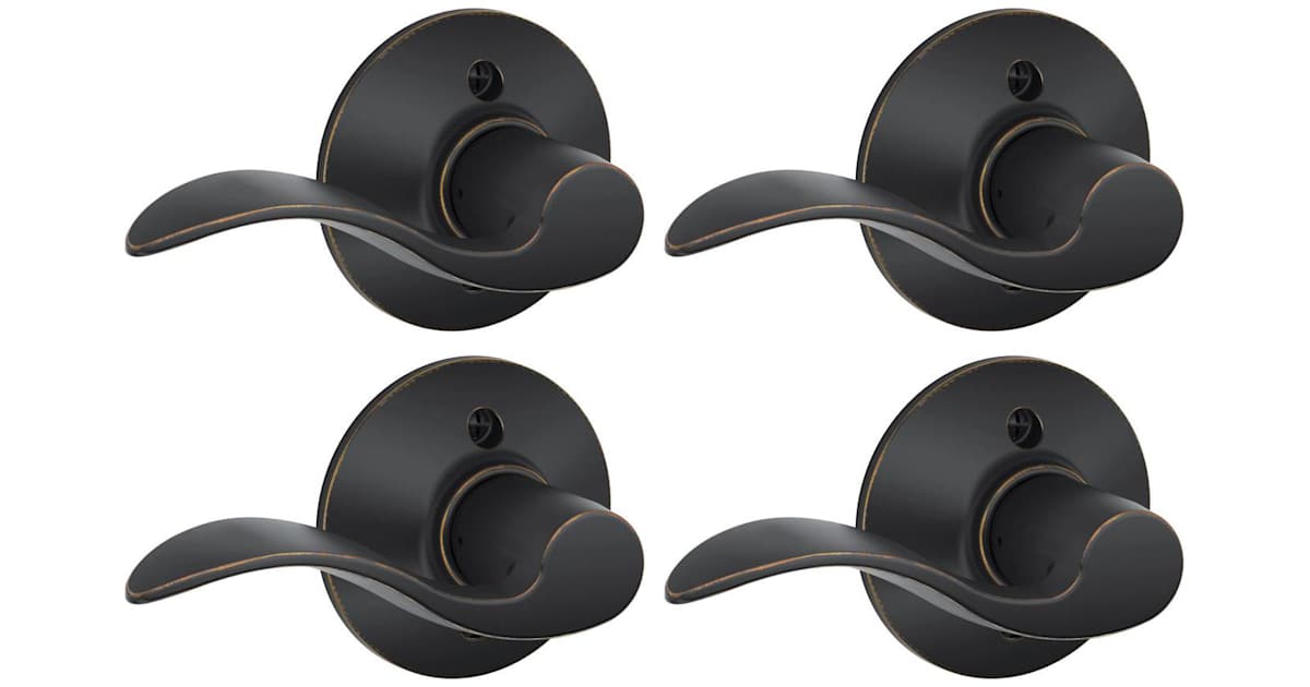 Schlage Accent Aged Bronze Left Hand Dummy Lever – Decorative Door Pull For Closets, Pantries & Passage Doors (ADA Compliant)