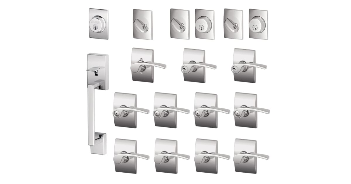 Schlage F600CEN625MERLH Century Complete House Door