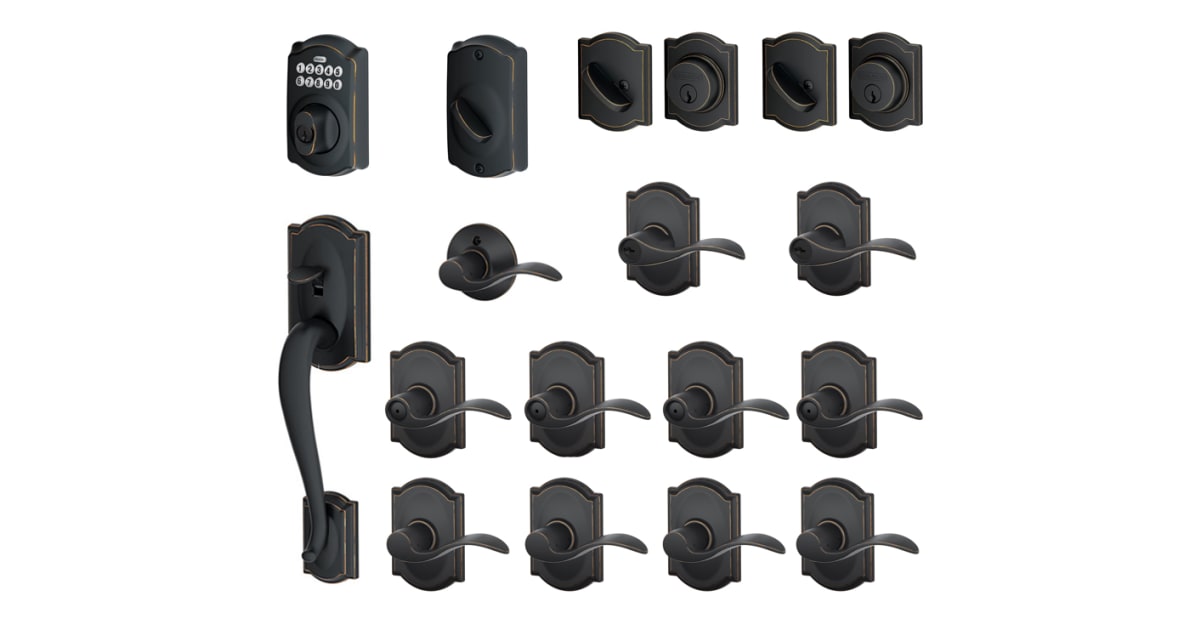 Schlage F700CAM716ACCLH Camelot Complete House Door