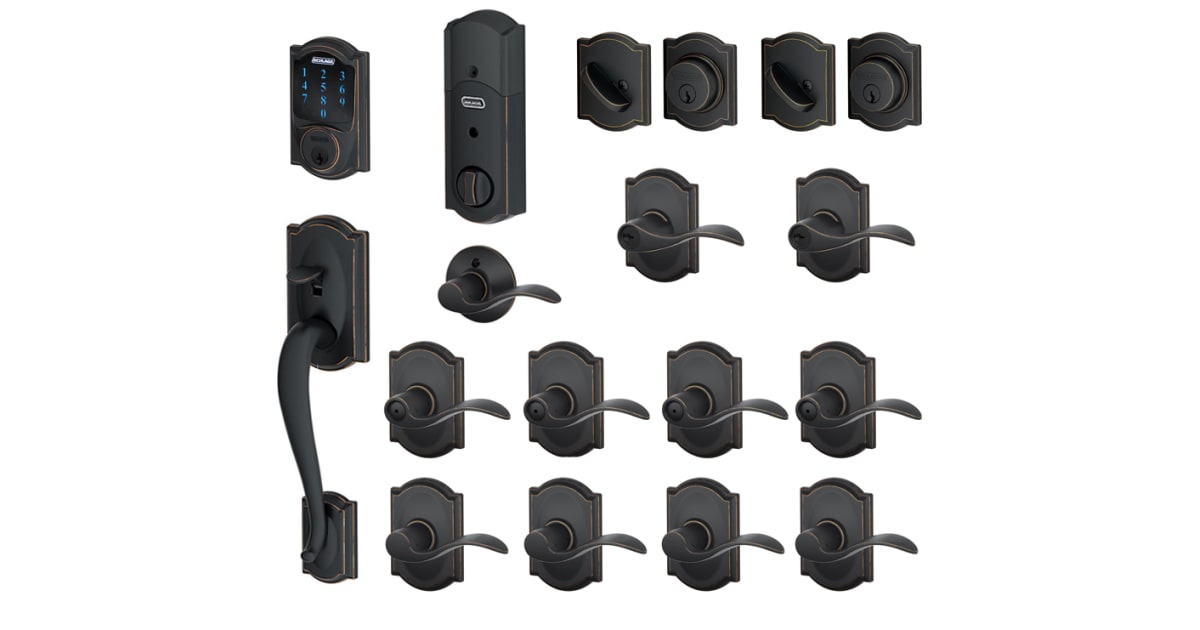 Schlage F800CAM716ACCLH Camelot Complete House Door