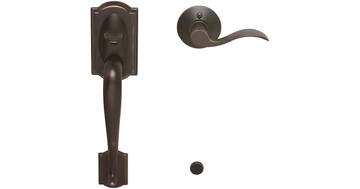 Schlage Camelot Front Entry Handleset - Left Handed Bright Chrome Door Lever