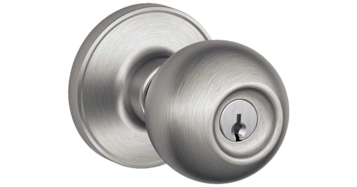 Schlage J54BBK11630 J Series Single Cylinder Keyed Entry Door Knob with