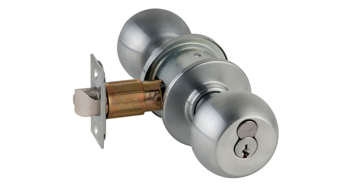 Orbit Satin Chrome Light Commercial Storeroom Door Knob