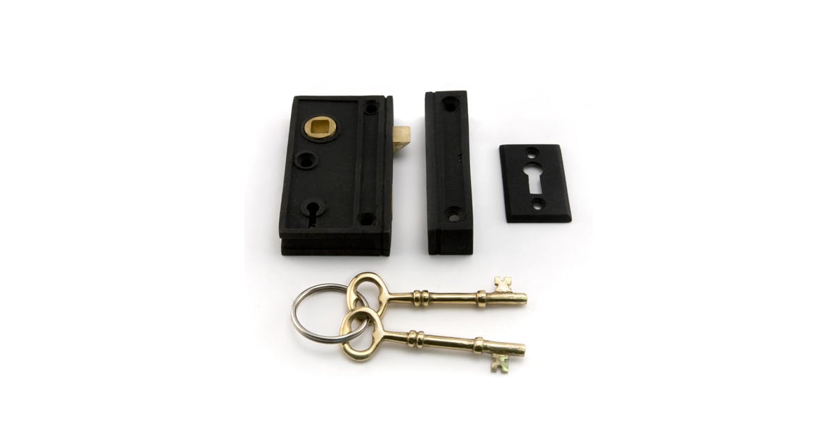 Signature Hardware 316112 Screen Door Rim Lock Set with