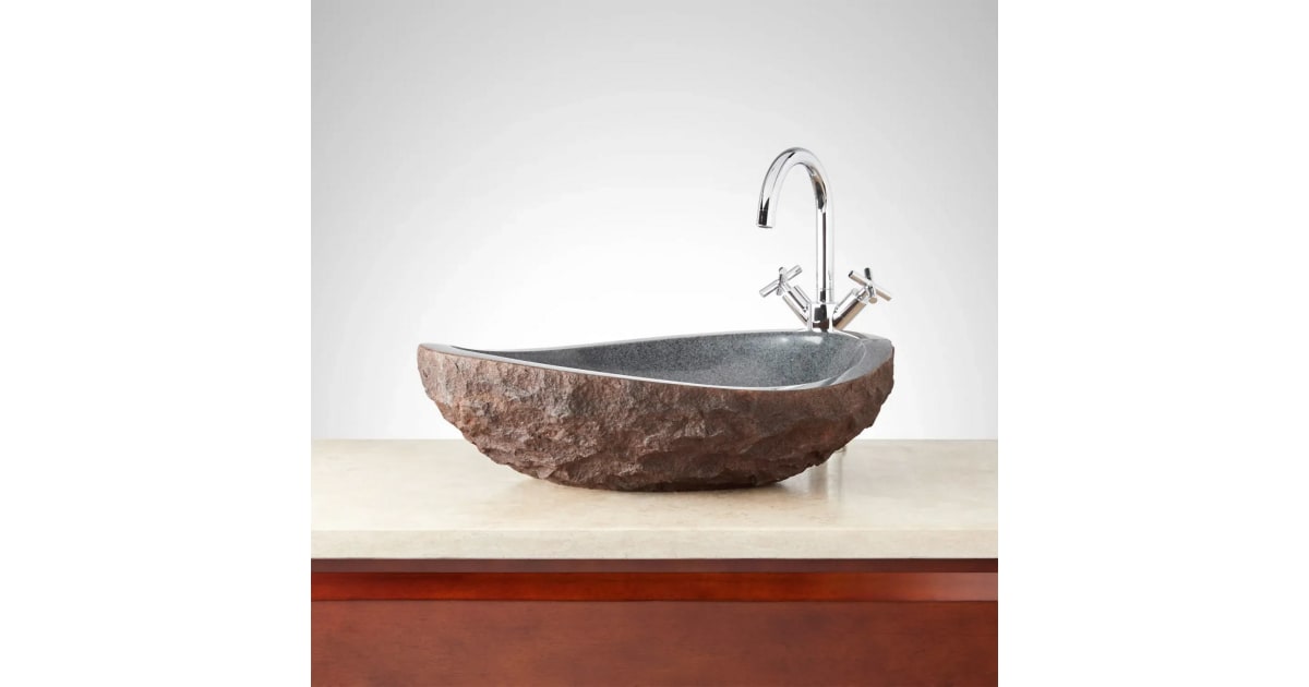 Signature Hardware 411898 Asymmetrical Granite Vessel Sink