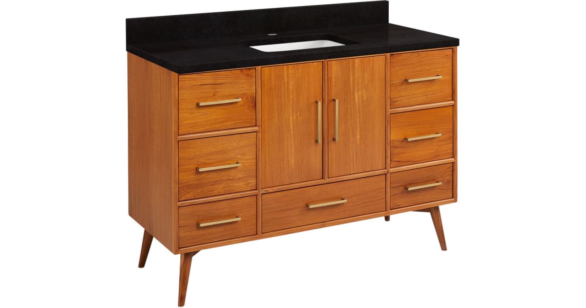 Signature Hardware 478942 Novak 48" Freestanding Teak