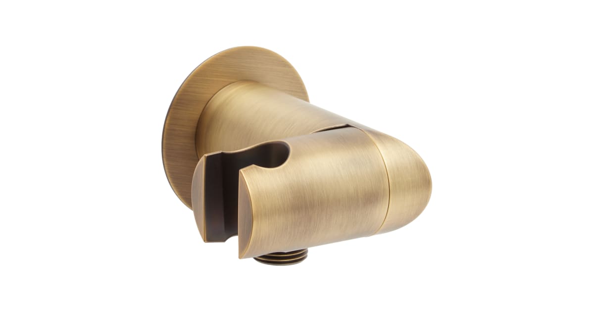 Signature Hardware Schwenkbarer Wasserversorgungsbogen Mit Halterung Für Handbrause, Chrom – Messing, 1/2" Anschlüsse