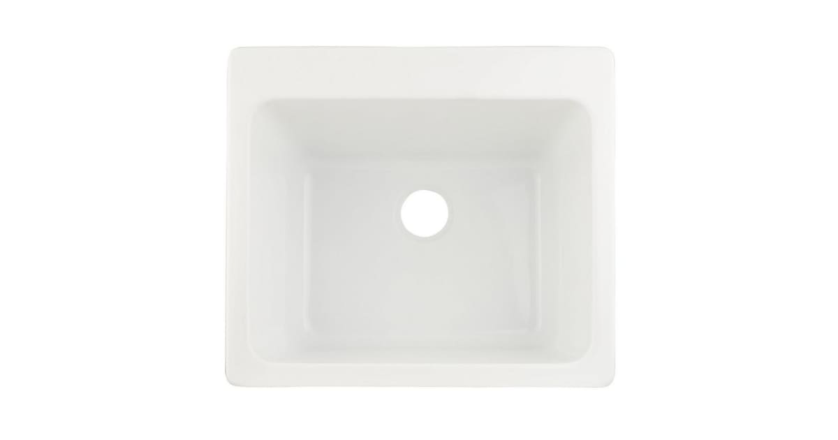 Signature Hardware White Acrylic Undermount Utility Tub 22x25 in.