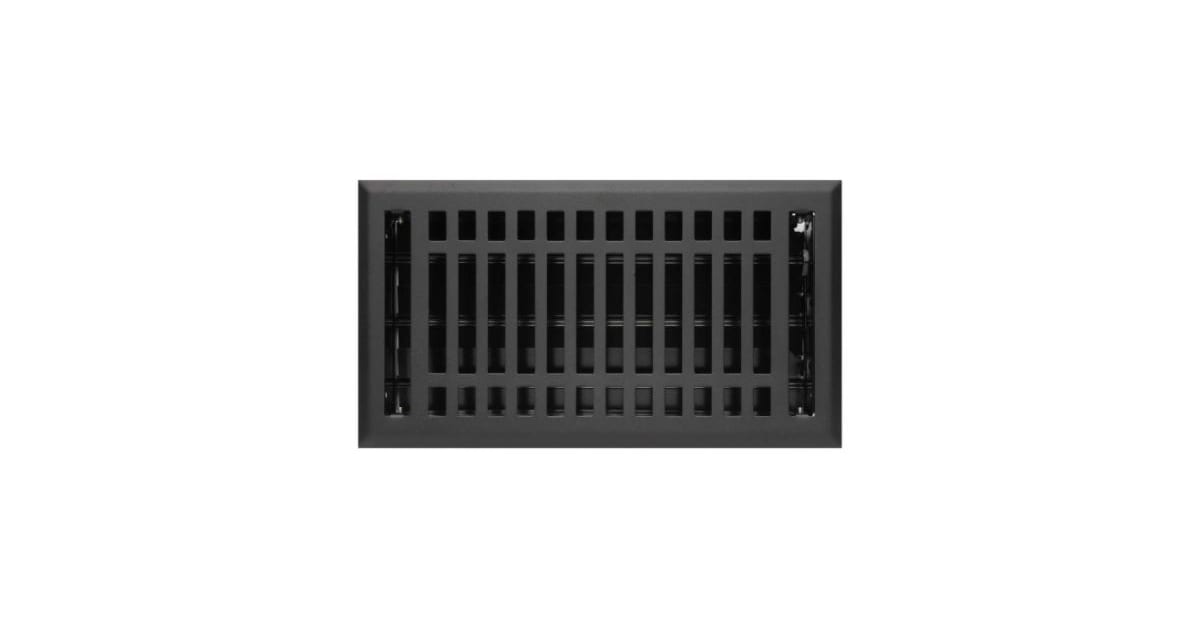 Signature Hardware 9095716x12Black STEEL FLOOR REGISTER