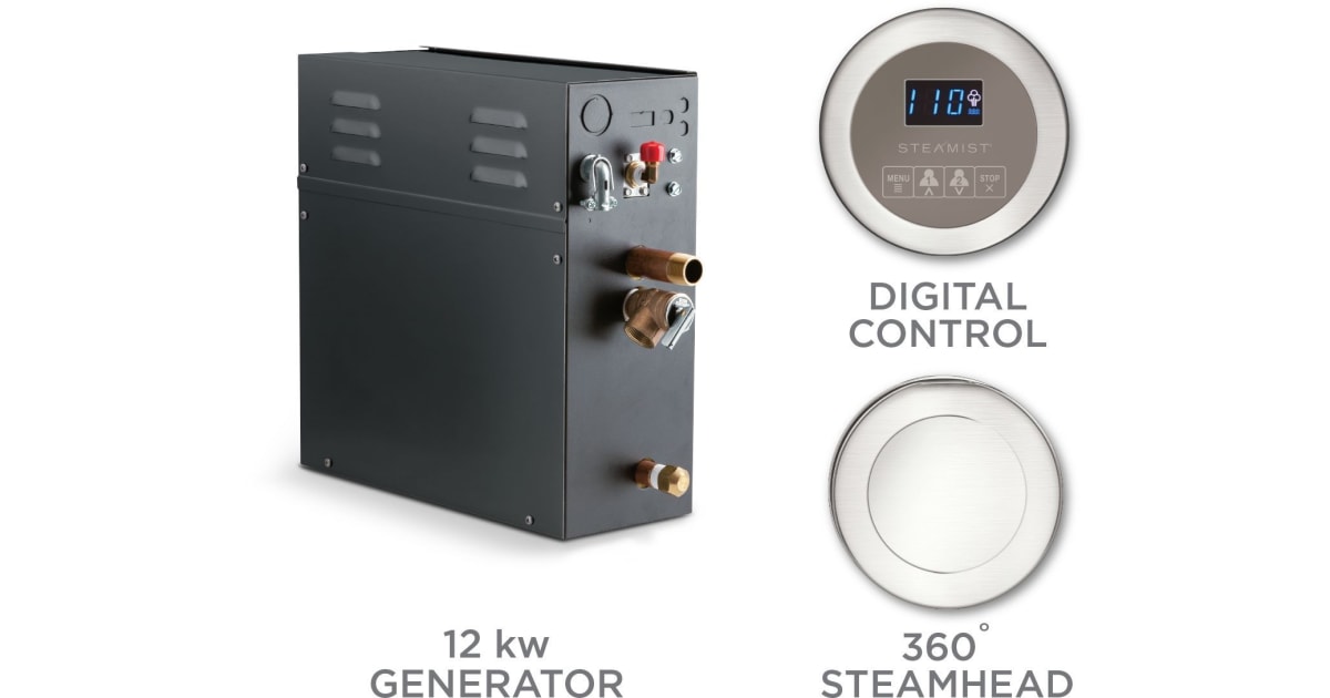 Steamist S12250RBN SM Plus Steam Shower Package with Round