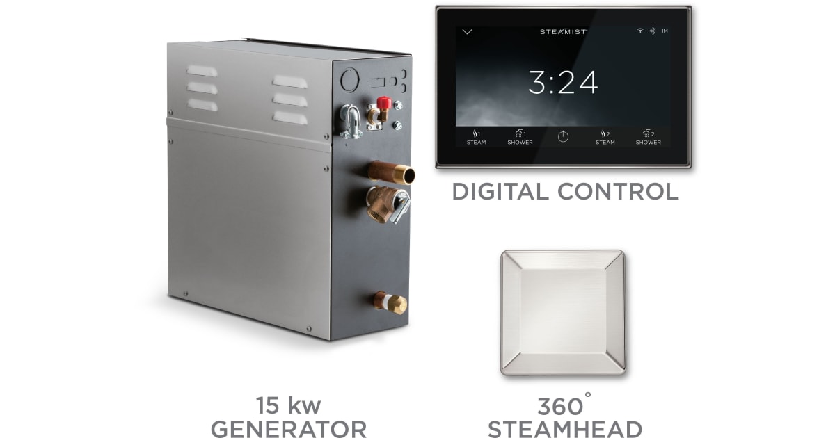 Steamist T15550MBNBK Total Sense Steam Shower Package with