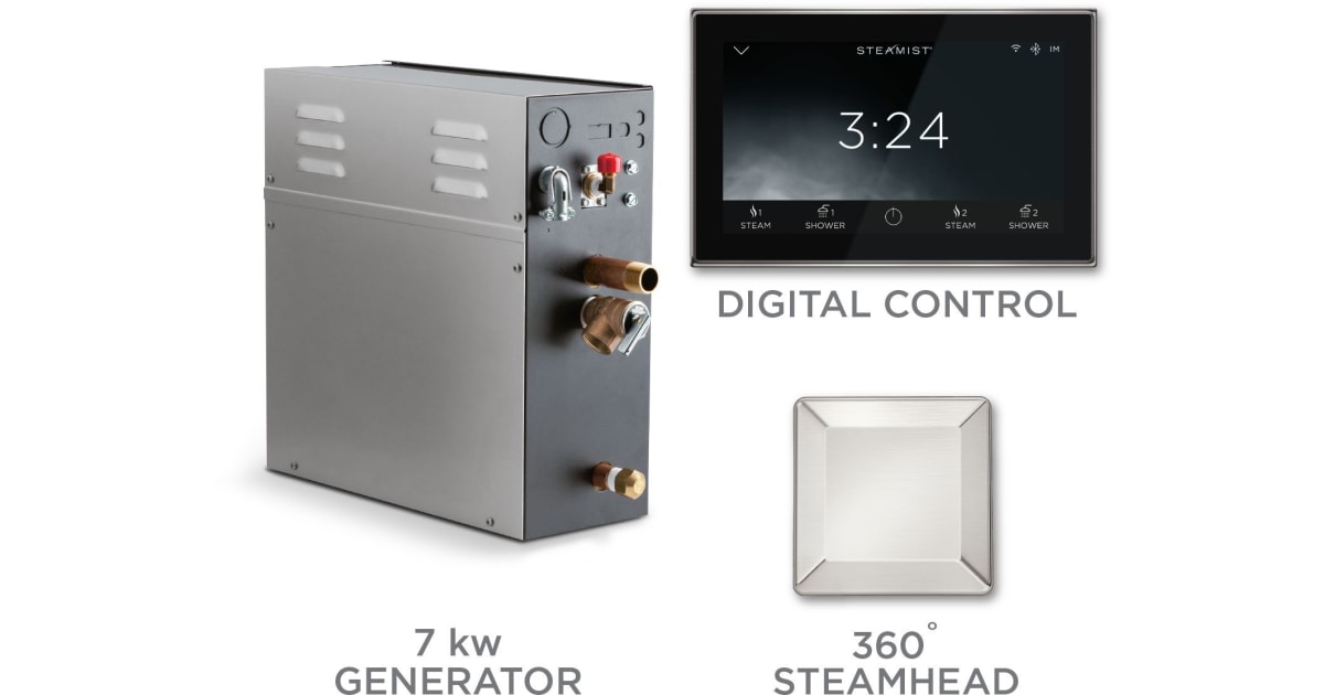 Steamist T7550MBNBK Total Sense Steam Shower Package with