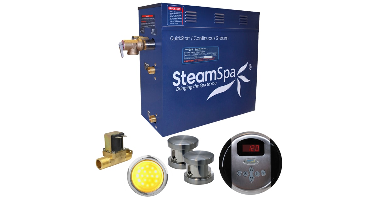 SteamSpa IN1200BNA Indulgence 12 KW QuickStart Steam Bath