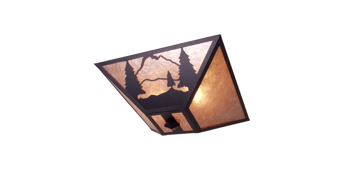 Steel Partners 2578 Timber Ridge 2 Light Flush Mount Ceiling Fixture ...