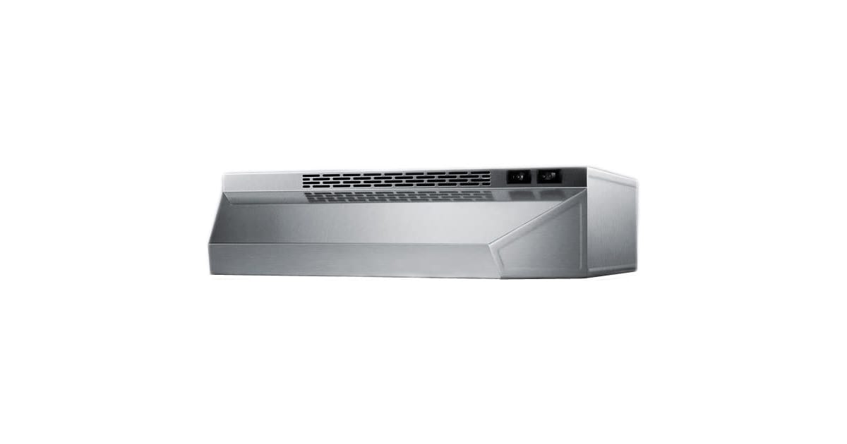 Summit H1720SS 20 Inch Wide Recirculating Vent Hood
