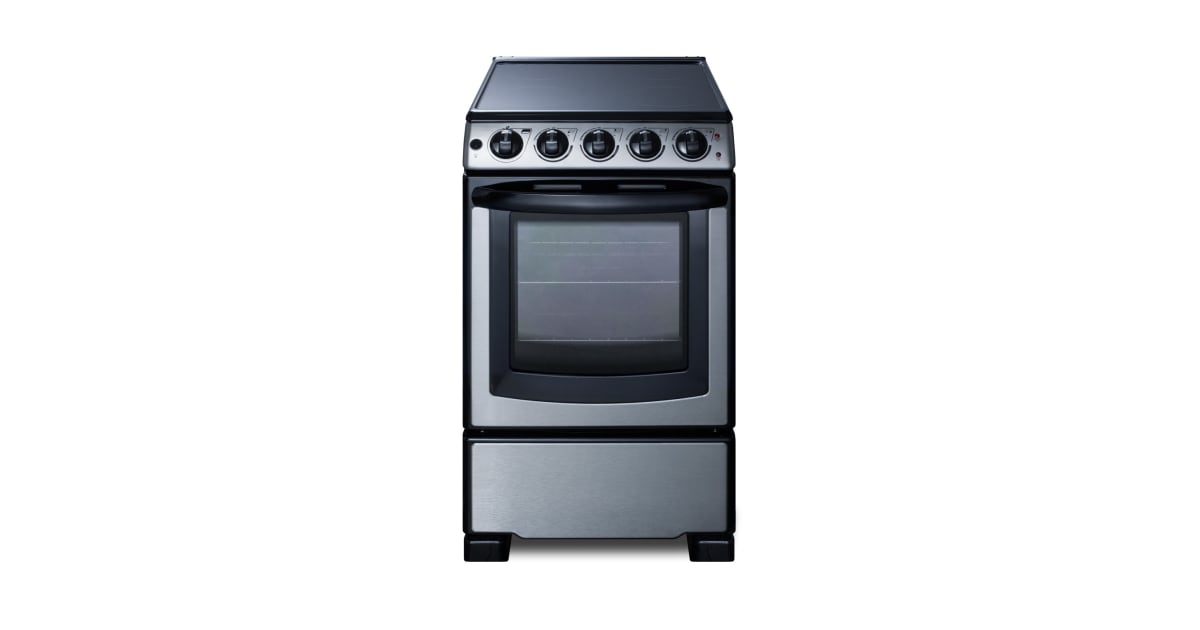 Summit Appliance REX2071SSRT 20 Wide Slide-In Look Smooth-Top Electric  Range in Stainless Steel with Oven Window, Adjustable Racks, Hot Surface  Indicator, Indicator Lights, Upfront Controls Summit's White Pearl series  of North American