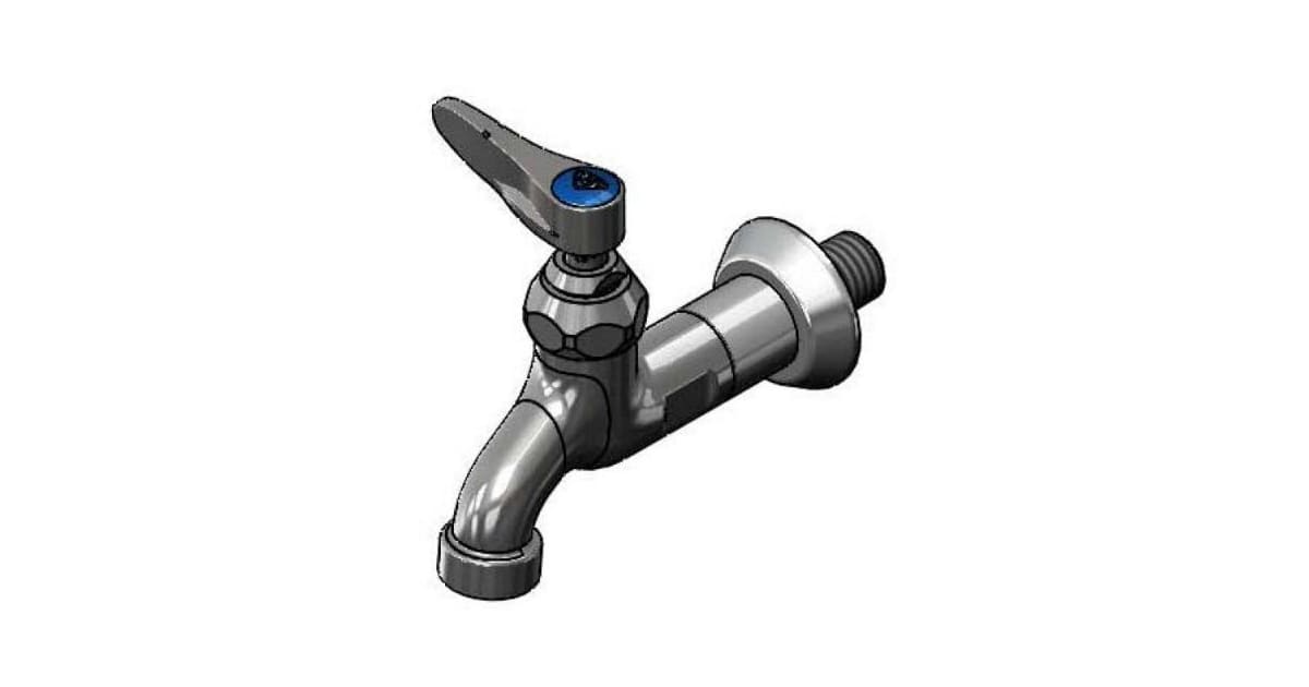 T&S Brass Sill Faucet - 1/2-Inch NPT Male Inlet, Lever Handle, 3/4-Inch Garden Hose Thread