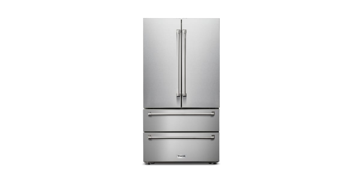 Thor Thor 36in Professional French Door Refrigerator with Ice and Water Dispenser - Model TRF3601FD - Stainless Steel