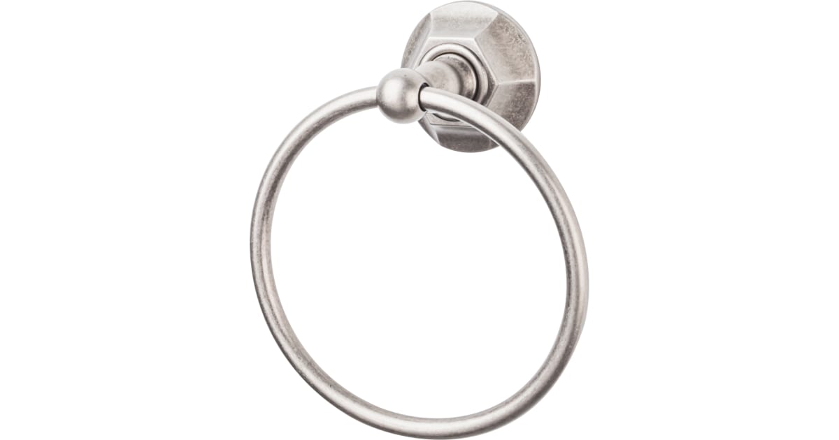 Top Knobs ED5APB Edwardian Bath Towel Ring Hex Backplate