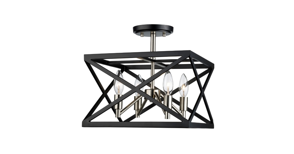 Trans Globe Lighting 71054 BK/BN Ackerman 4 Light 13" Wide