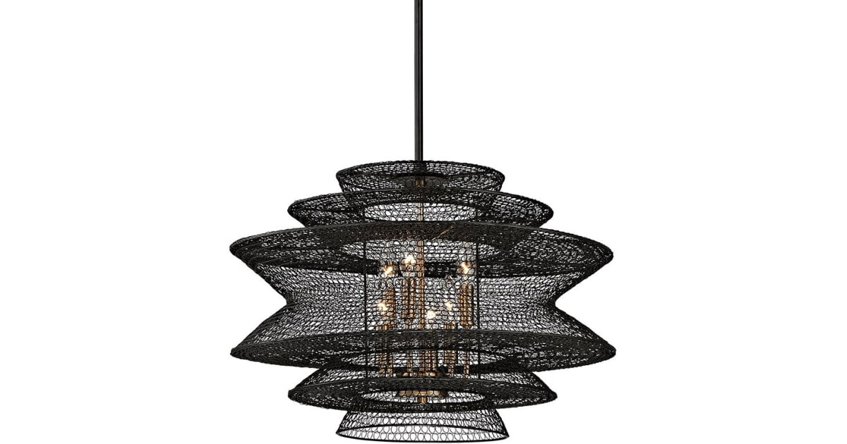 Troy Lighting F6016 SBK Kokoro 6 Light 23 Wide Pendant Build