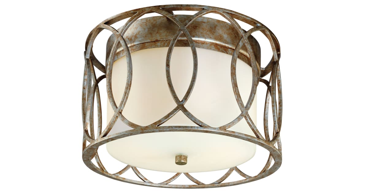 Troy Lighting C1280-SG Sausalito 2 Light Flush Mount Ceiling Fixture ...