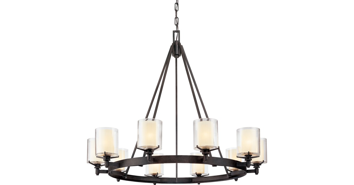 Troy Lighting F1710-TRN Arcadia 10 Light 40" Wide Chandelier with Glass ...