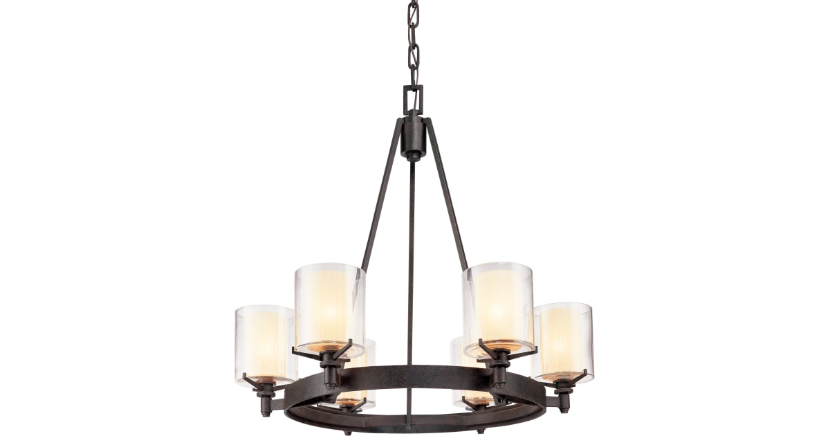 Troy Lighting F1716FR Arcadia 27" Wide Six Light Chandelier | Ferguson Home