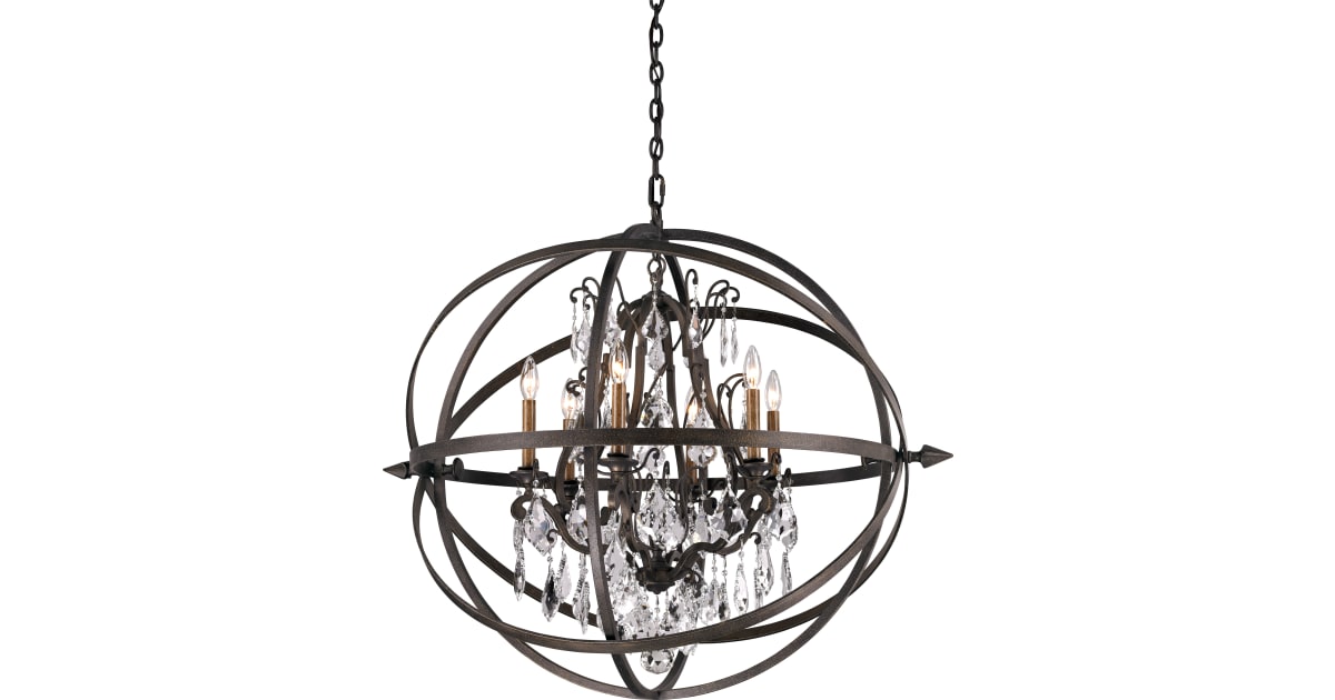 Troy Lighting F2997-VBZ Byron 6 Light Globe Chandelier with Crystal ...
