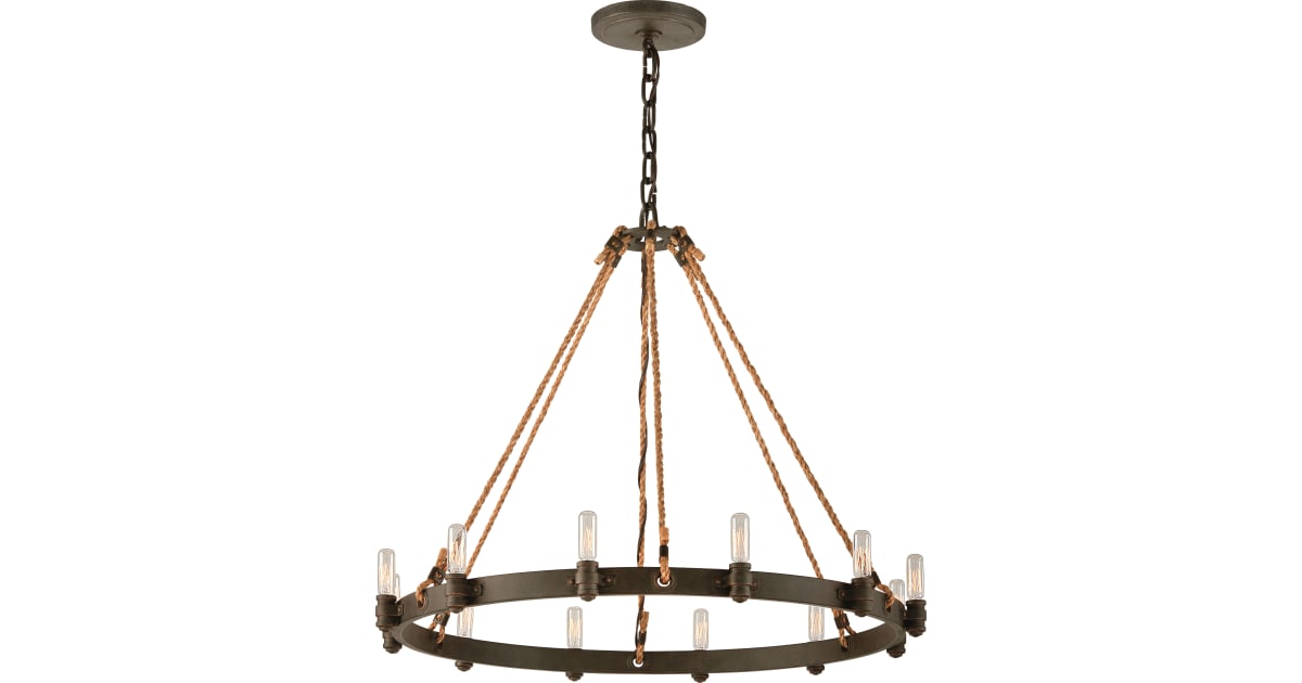 Troy Lighting F3126 Pike Place 12 Light Chandelier with Natural Rope ...