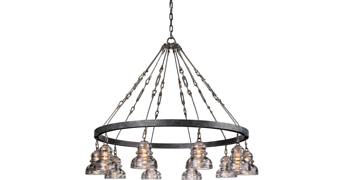 Troy Lighting F3137-OS Menlo Park 10 Light Chandelier with Glass ...